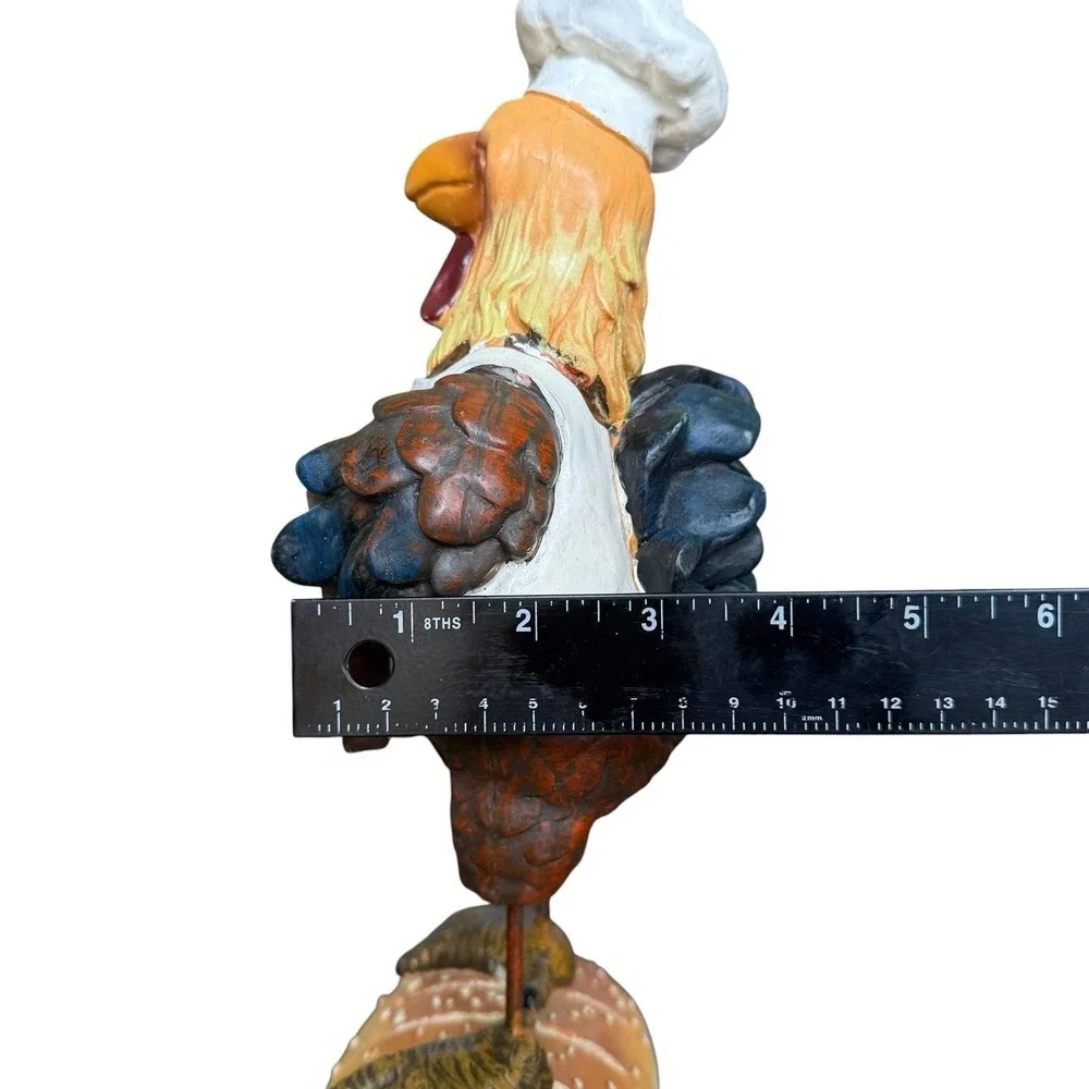 Vintage Rooster Chicken Chef Perpetual Calendar Resin Kitchen Counter Decor 11
